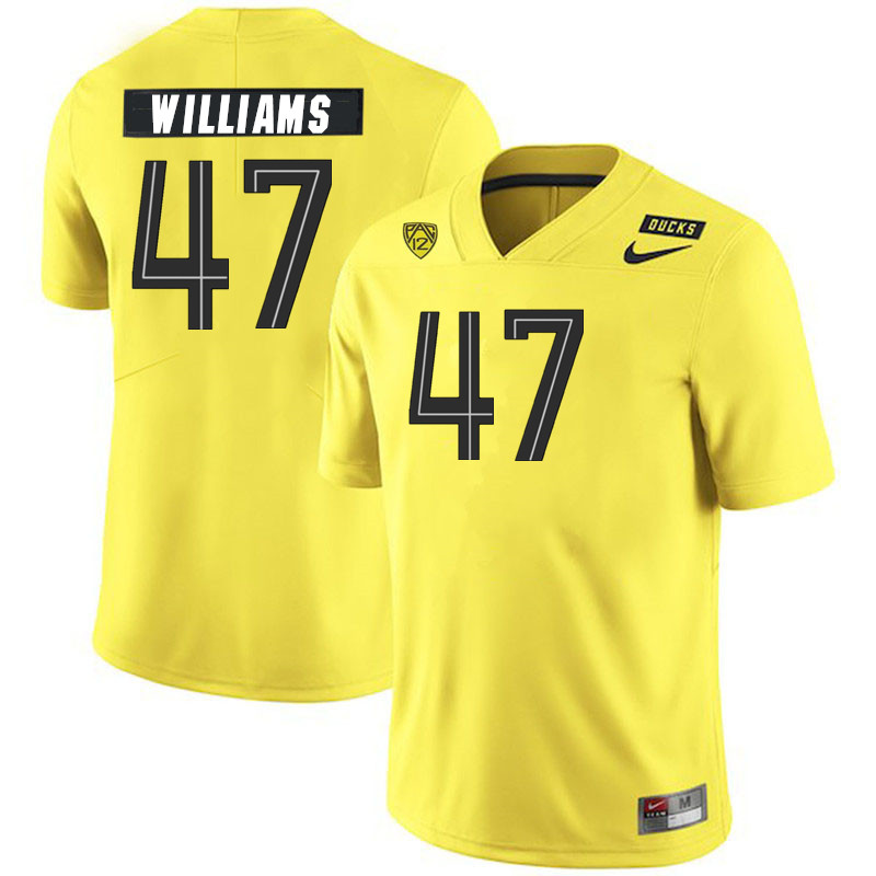 Men #47 Elijah Williams Oregon Ducks College Football Jerseys Stitched Sale-Yellow - Click Image to Close